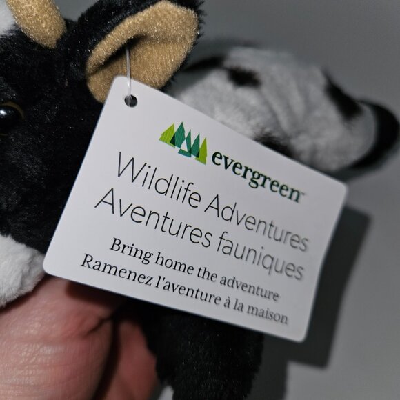 Wildlife Adventures Cow Bean Bag Plush 8" Long Stuffed Animal Toy Evergreen wTAG - Picture 8 of 11
